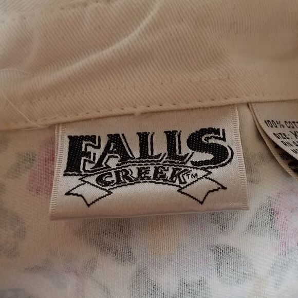 𝅺VINTAGE 90s Falls Creek Button Up Floral Denim Top - Picture 15 of 15